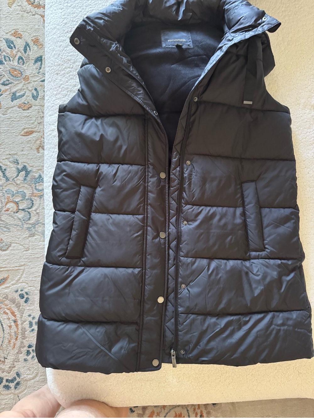 Weatherproof Black Quilted Hooded Puffer Vest